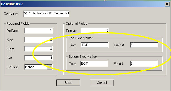 xy center rotation pcb importing for components or cad gerber importing